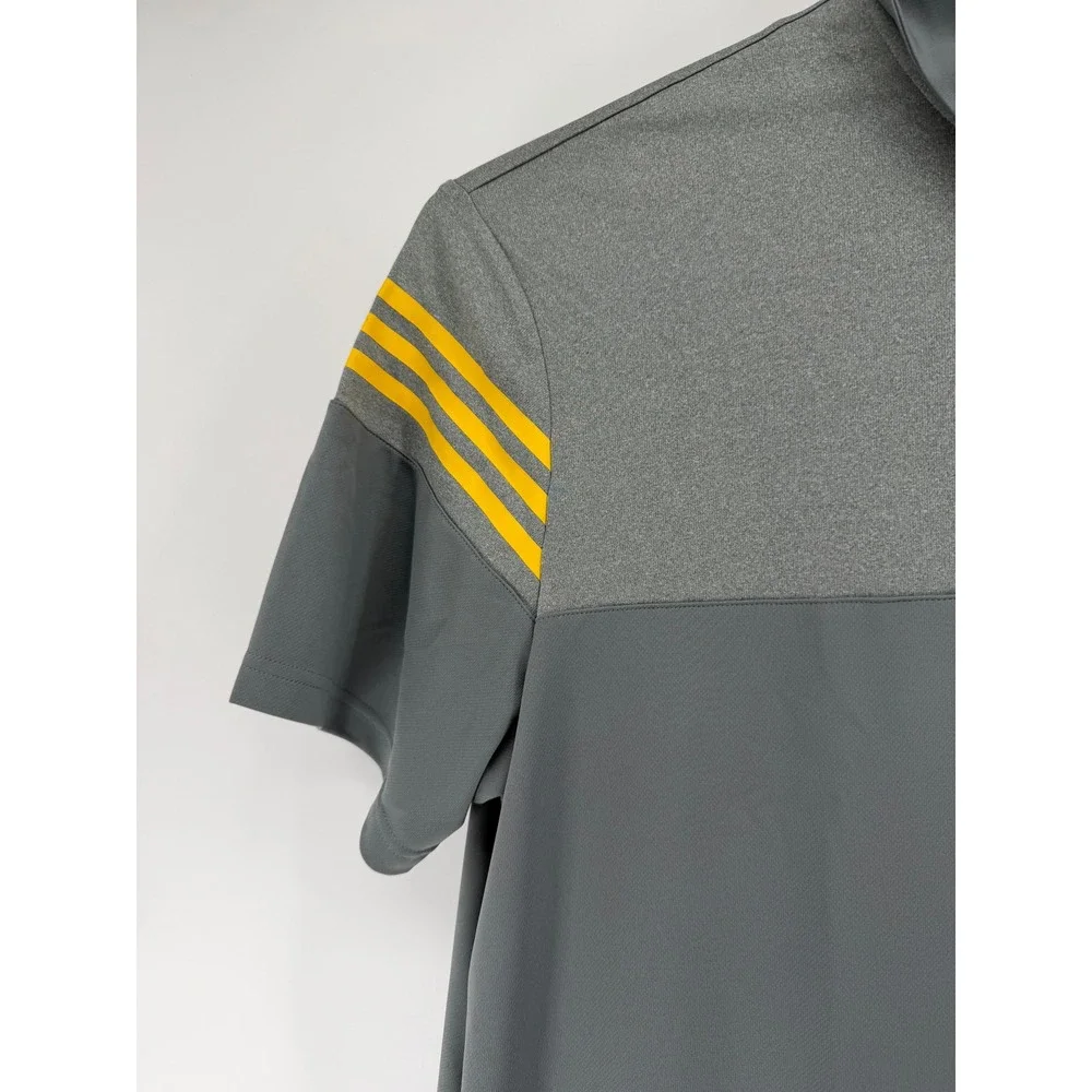 Adidas Golf Polo Shirt 2XL Mens Vista Grey Heather Colorblock 3-Stripe CZ4352
